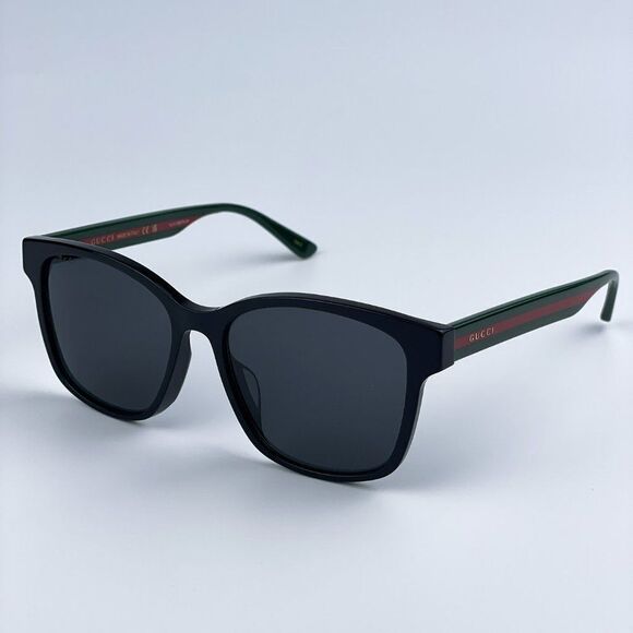NEW Gucci GG0417SK 001 Black Multicolour Grey Oval Unisex Sunglasses